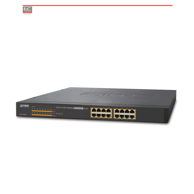 WYCOFANY - GSW-1600HP - 16 portowy switch 802.3at PoE+ 10/100/1000Mb/s - PLANET
