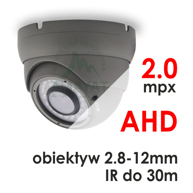 AHD-2025IRC36/L-B - Kamera kopułkowa 1080P AHD 2.8-12mm IR 30m - Tayama