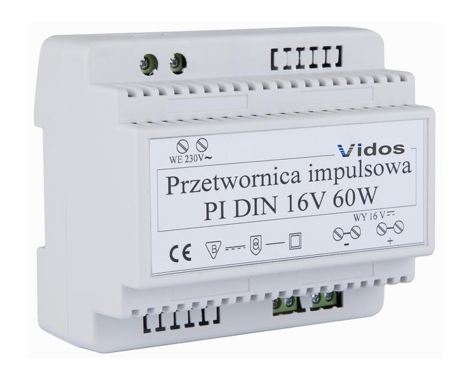 P60/15 - Zasilacz do wideodomofonu 14,5V / 4.0A na szynę DIN- Vidos | P60/15