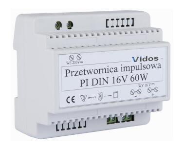 P60/15 - Zasilacz do wideodomofonu 14,5V / 4.0A na szynę DIN- Vidos | P60/15
