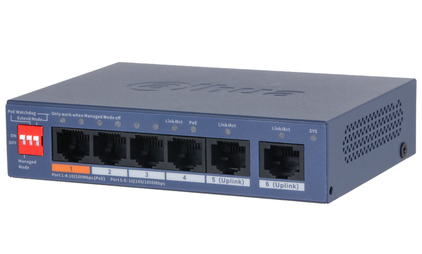 CS4006-4ET2GT-60 - Switch zarządzalny PoE, 4+2 portowy - Dahua | CS4006-4ET2GT-60