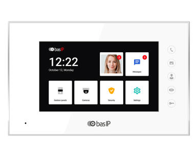 AQ-07LL WHITE -Monitor wewnętrzny IP, 7" LCD, PoE, SIP 2.0 - BasIP | 5060514913994