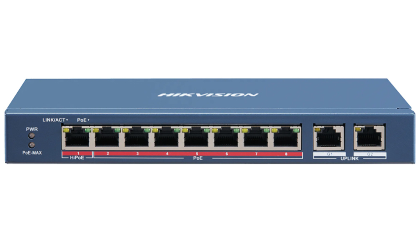 DS-3E0310HP-E - Switch PoE 8+2, 2x Uplink 1000Mbps, 110W, HiPoE - Hikvision | 6954273693350