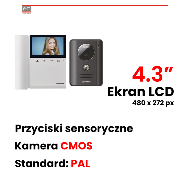 CDV-43K/DRC-4G DARK GREY - Wideodomofon słuchawkowy 4.3