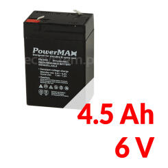 PM 645 - Akumulator PowerMAX 4,5Ah 6V - MaxBat | PM 645