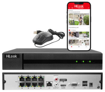 NVR-8CH-5MP/8P - Rejestrator IP 8-kanałowy, 8x PoE, do 8Mpx, MD 2.0 - Hilook by Hikvision | 303618770