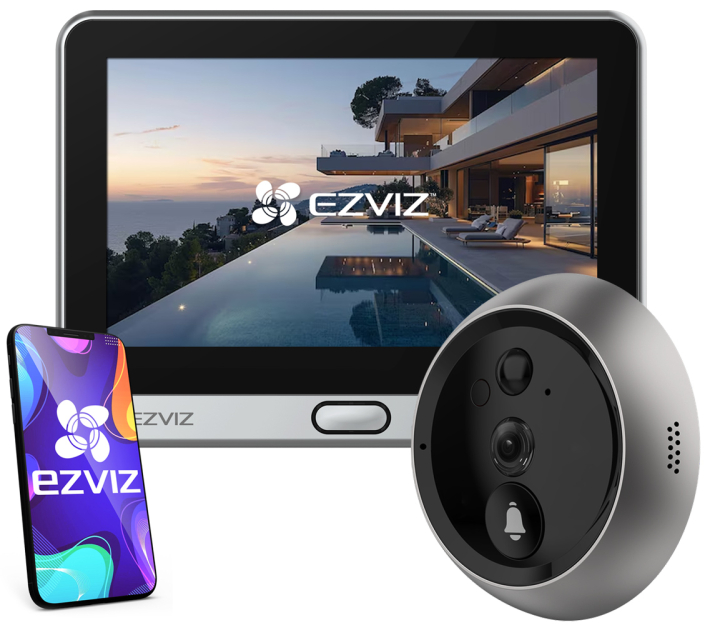 CP4 - Inteligentny wizjer WiFi z dotykowym ekranem, kamera FHD, kąt 166° - EZVIZ | 6941545620954