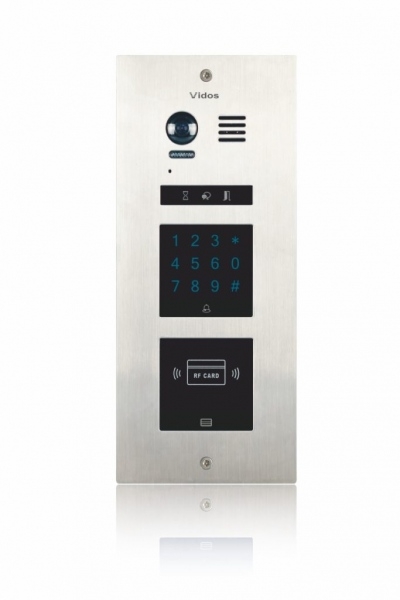 S1500DA -  Panel bramowy DUO wielorodzinny z czytnikiem RFID 125kHz, kamerą i klawiaturą, podtynkowy - Vidos | S1500DA