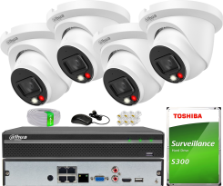 Zestaw do Monitoringu IP 6Mpx, 4 Kamery IPC-HDW2649TM-S-IL-0280B, Dual Light, PoE - DAHUA | IPC-HDW2649TM-S-IL-0280B(X4) POE KIT