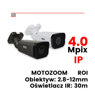 BCS-P-464RWSA / BCS-P-464RWSA-G - Kamera tubowa, 4Mpix, IP, 2.8-12mm MOTOZOOM, IR: 30m, WDR, ROI, DEFOG, ICR, IP66, H.265 - BCS POINT