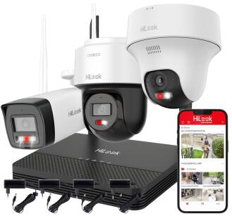 WIFIKIT-BP4-4CH + 1x WIFICAM-T4 - Zestaw do monitoringu WiFi EasyLink, 1x Kamera tubowa 4Mpx + 2x Kamera obrotowa 4Mpx, Rejestrator NVS - HiLook by Hikvision | WIFIKIT-B4-4CH + 1x WIFICAM-T4