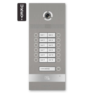 BI-12FB SILVER - Panel bramowy IP, 12-lokatorski, UKEY, SIP 2.0 - BasIP | 5060514913222