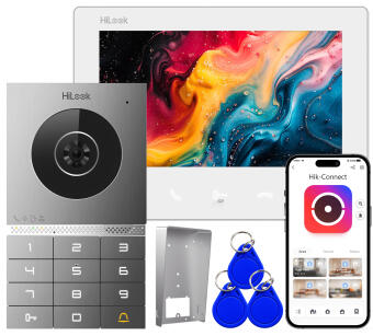 HD-VIS-02-K-W(B) - Wideodomofon 2-żyłowy IP, WiFi, Szyfrator, Czytnik MF, IK08 - HiLook by Hikvision | HD-VIS-02-K-W(B)