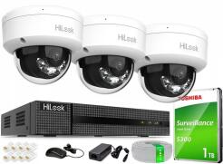 Zestaw do Monitoringu IP 4Mpx, 3 Kamery IPC-D140HA-LUC Smart Hybrid Light, PoE - HiLook by Hikvision | IPC-D140HA-LUC(x3) POE KIT