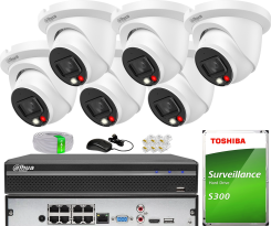 Zestaw do Monitoringu IP 6Mpx, 6 Kamer IPC-HDW2649TM-S-IL-0280B, Dual Light, PoE - DAHUA | IPC-HDW2649TM-S-IL-0280B(X6) POE KIT