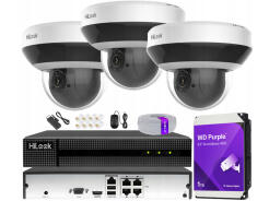Zestaw do Monitoringu IP 4Mpx, 3 Kamery obrotowe PTZ-C4MP, Rejestrator 4ch PoE - HiLook by Hikvision | PTZ-C4MP + NVR-4CH-4MP/4P