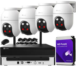 Zestaw Monitoringu WiFi 5Mpx, 4 Kamery Obrotowe C8c 3K, Dual Light + Autotracking, Audio - EZVIZ | C8c 3K (x4) WIFI KIT