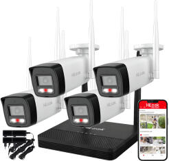 WIFIKIT-B4-4CH + 2x WiFICAM-B4 - Zestaw do monitoringu WiFi EasyLink, 4x Kamera 4Mpx, Rejestrator NVS - HiLook by Hikvision | WIFIKIT-B4-4CH + WIFICAM-B4 (x2)