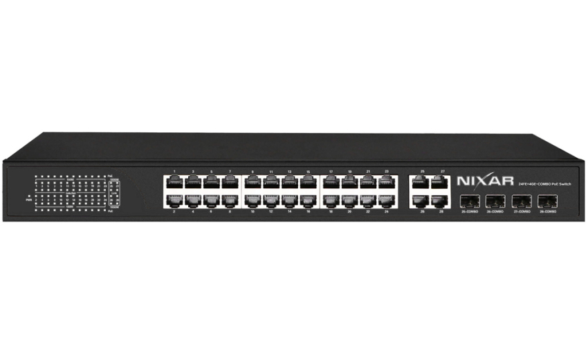 NX-S5800P-24G4TC - Switch PoE 24 + 4 COMBO, Gigabitowy, 400W - NIXAR | 5904035373267