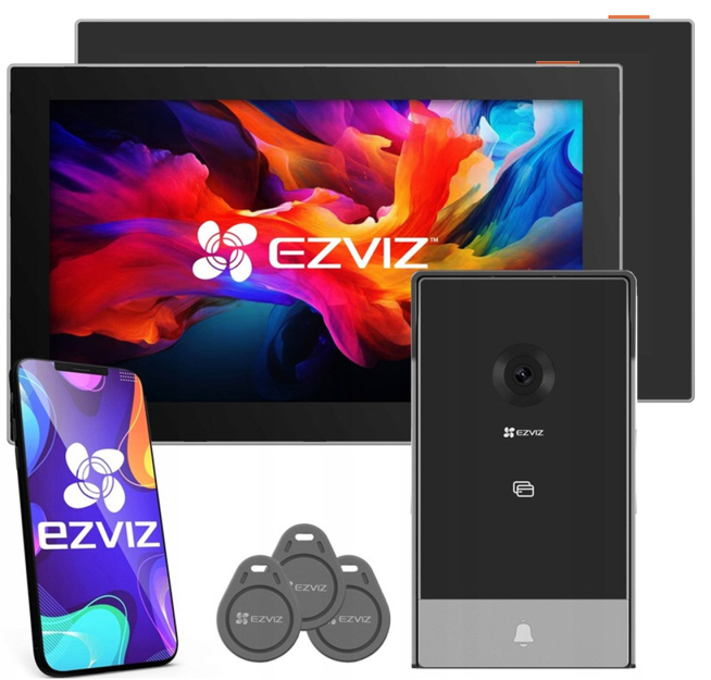 CP7 + SD7 - Wideodomofon IP 2-żyłowy z dwoma monitorami, WiFi - EZVIZ | CP7 + SD7