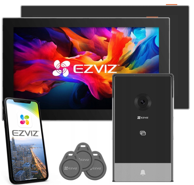 CP7 + SD7 - Wideodomofon IP 2-żyłowy z dwoma monitorami, WiFi  - EZVIZ | CP7 + SD7