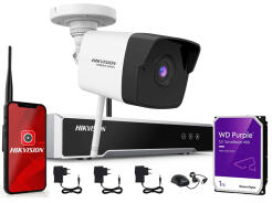 Zestaw do Monitoringu WiFi 2Mpx 1 Kamera HWI-B120H-D/W, Rejestrator 8ch - Hikvision Hiwatch | HWI-B120H-D/W + NVR-8CH-W