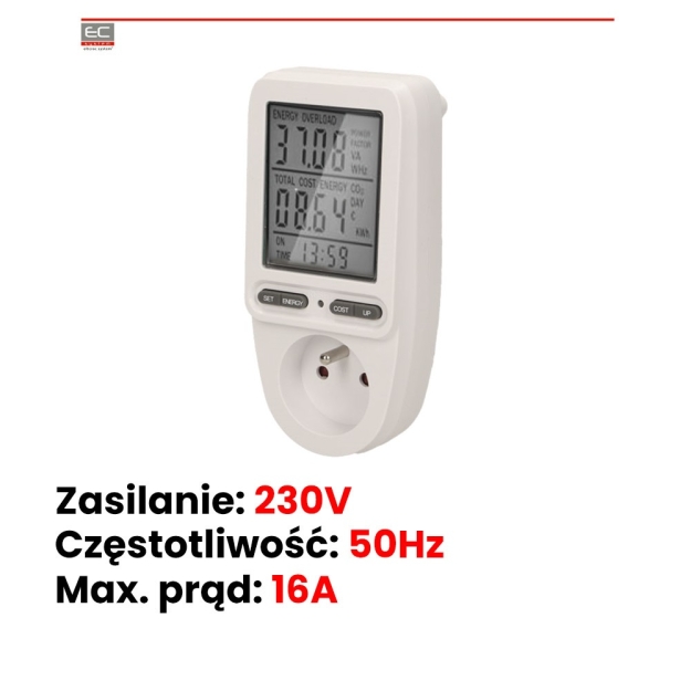 OR-WAT-435 - Watomierz, kalkulator energii z wyświetlaczem - ORNO | OR-WAT-435