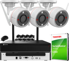 Zestaw Monitoringu WiFi 4Mpx, 3 Kamery zewnętrzne H3c 2K+, Dual Light, Audio - EZVIZ | H8c 2K+ (x3) WIFI KIT