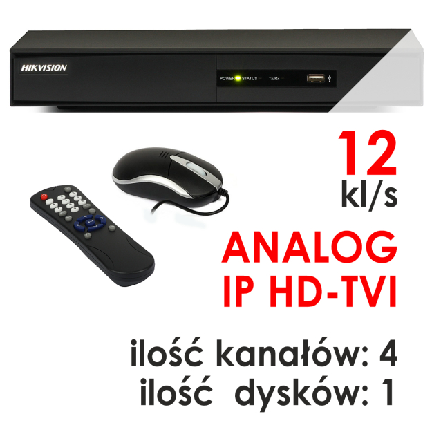 DS-7204HGHI-SH - Rejestrator 4-kanałowy 2.0 Mpix HD-TVI / ANALOG / IP - HIKVISION | DS-7204HGHI-SH
