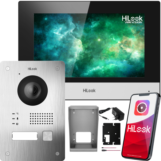 HD-VIS-02  - Wideodomofon WiFi Villa,  2-Żyłowy, Furtka + Brama - HiLook by Hikvision | HD-VIS-02 / DS-KIS703-P