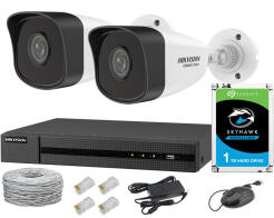 Zestaw do monitoringu IP, 2 kamery FullHD, NVR PoE, Dysk HDD 1Tb - Hikvision Hiwatch | 5904035370075