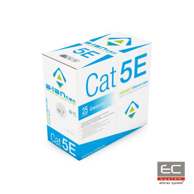 KIF5PVC305 - Kabel F/UTP, kat.5e, PVC, 4x2x24AWG, 305m, certyfikat jakości INTERTEK (USA) - ALANTEC