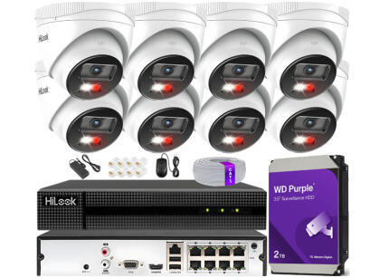 Zestaw do Monitoringu IP 6Mpx 8  Kamer IPCAM-T6-30DL, Hybrid Light, Rejestrator 8ch z PoE, MD 2.0 - HiLook by Hikvision | IPCAM-T6-30DL + NVR-8CH-5MP/8P