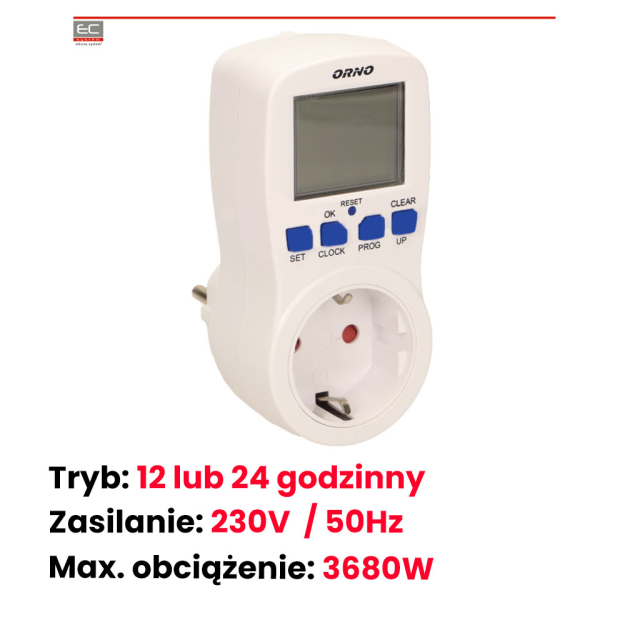 OR-PRE-409(GS) - Elektroniczny programator czasowy, schuko - ORNO | OR-PRE-409(GS)