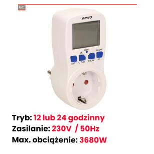 OR-PRE-409(GS) - Elektroniczny programator czasowy, schuko - ORNO | OR-PRE-409(GS)
