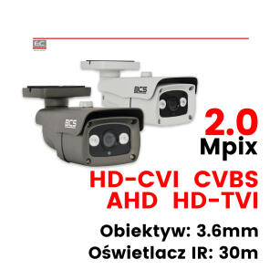 BCS-TQ4200IR3 / BCS-TQ4200IR3-B - Kamera kompaktowa 2.0 Mpix 3.6mm IR 30m HDCVI AHD HDTVI Analog - BCS LINE