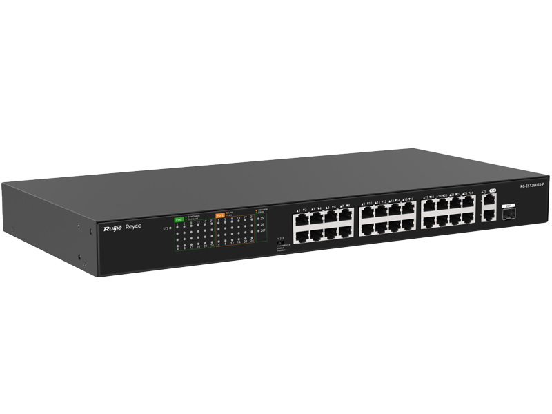 RG-ES126FGS-P - Switch sieciowy PoE 24+2, Combo, niezarządzalny, 370W - Reyee by Ruijie | RG-ES126FGS-P