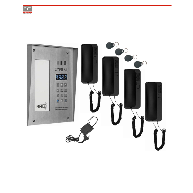 PC-3000RLE - Cyfrowy zestaw domofonowy z listą lokatorów, czytnikiem RFID - CYFRAL | PC-3000RLE