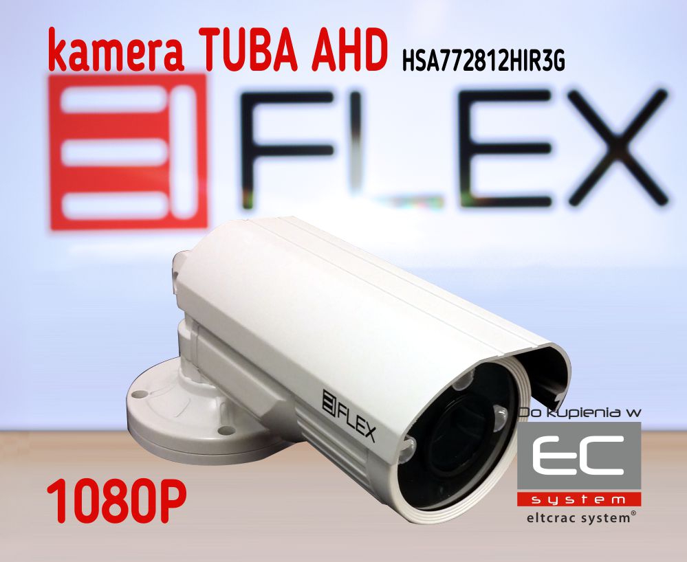 HSA772812HIR3G - Kamera tubowa 2.0 Mpx AHD z IR 1080P, 2.8-12mm, kolor biały - EIFLEX