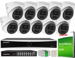Zestaw do Monitoringu IP 4Mpx, 10 Kamer IPC-T241H-C, Rejestrator DS-7616NXI-K1, 16xPoE - HiLook by Hikvision | IPC-T241H-C(x10) NXI KIT