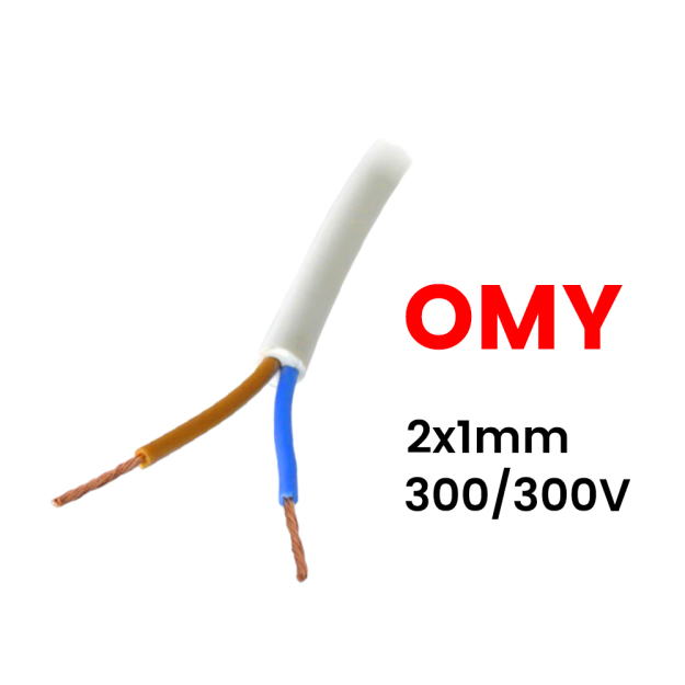 OMY 2x1 - Przewód elektryczny, żyły miedziane, linka - 100m