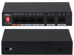 PFS3006-4ET-60-V2 - Switch PoE 4+2, 1xHiPoE, Uplink 100Mbps, 60W - DAHUA - DAHUA | 6923172500717