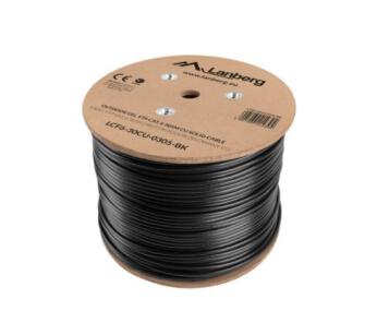 KABEL LAN FTP KAT-6 - 305M, żelowany, outdoor - Lanberg | LCF6-30CU-0305-BK