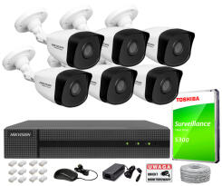 Zestaw do monitoringu IP, 6 kamer 4Mpx, NVR PoE, Dysk HDD 1Tb - Hikvision Hiwatch | 5904035370112