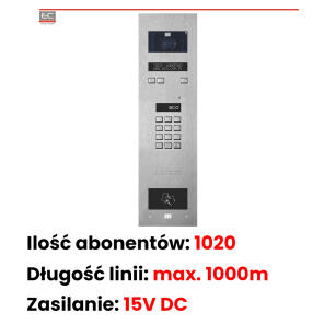 INSPIRO 8+ - Centrala Master, kamera kolorowa 2.8mm, elektroniczny spis lokatorów, czytnik zbliżeniowy, zamek szyfrowy - ACO | INSPIRO 8+