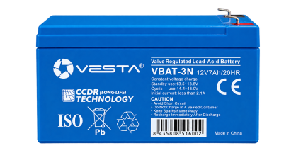 VBAT-3N - Akumulator AGM 12V 7Ah, VRLA, technologia CCDR - Vesta | VBAT-3N