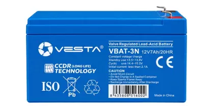 VBAT-3N - Akumulator AGM 12V 7Ah, VRLA, technologia CCDR - Vesta | VBAT-3N