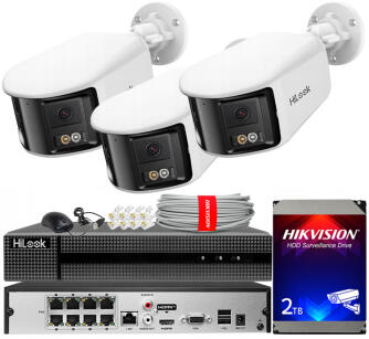 Zestaw do Monitoringu IP 6Mpx, 3 Kamery IPC-B460HAD-LUF/SL Smart Hybrid Light, MD2.0, Live Guard - HiLook by Hikvision | IPC-B460HAD-LUF/SL(x3) POE KIT