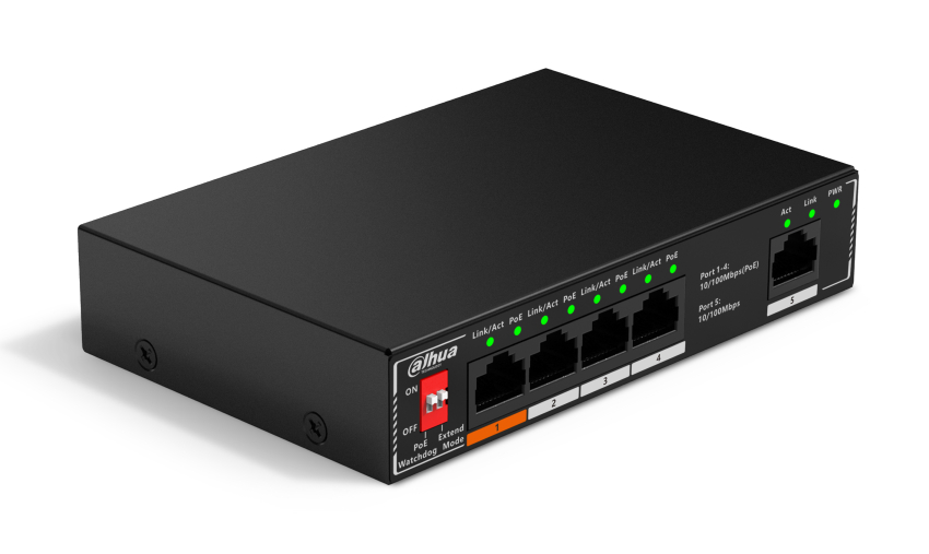 SF1005P - Switch PoE 4+1 10/100Mbps, 60W - Dahua | SF1005P