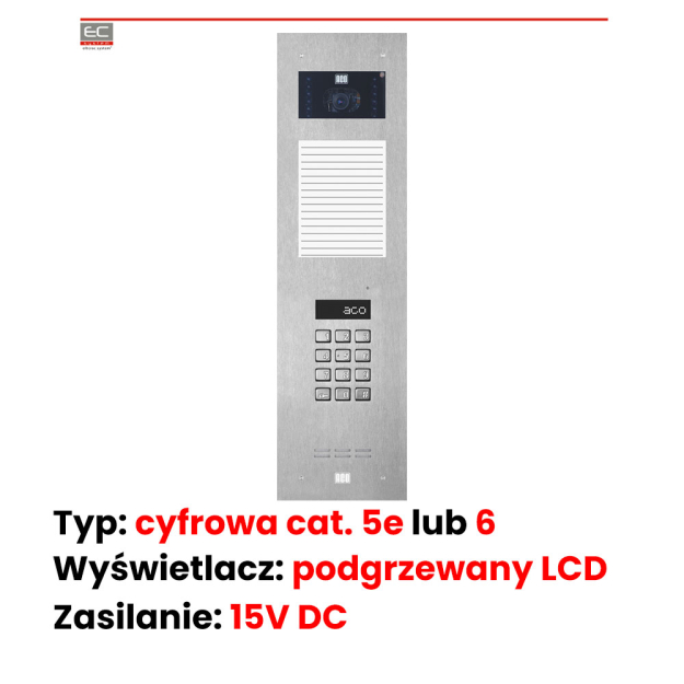 INSPIRO 16+ - Centrala Master, kamera kolorowa 2.8mm, średnia lista opisowa, zamek szyfrowy - ACO | INSPIRO 16+